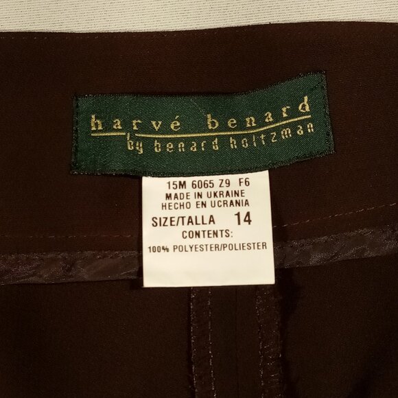 Harve Benard Pants 14 Wide Leg Gauchos Brown Vintage Pockets Side Zip NWT - Picture 11 of 11